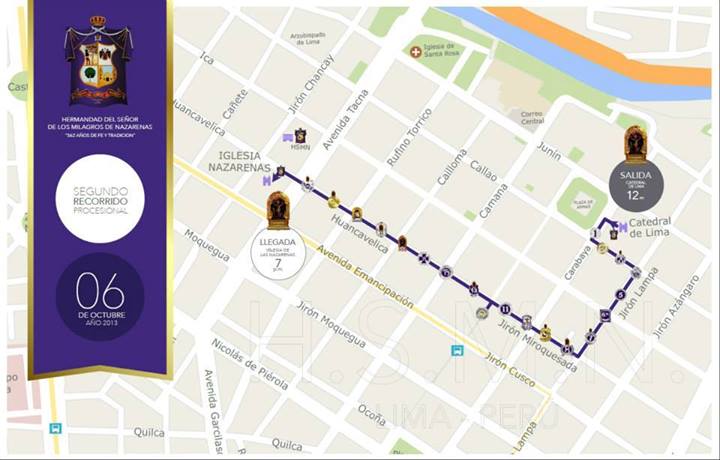 Recorrido Señor de los Milagros